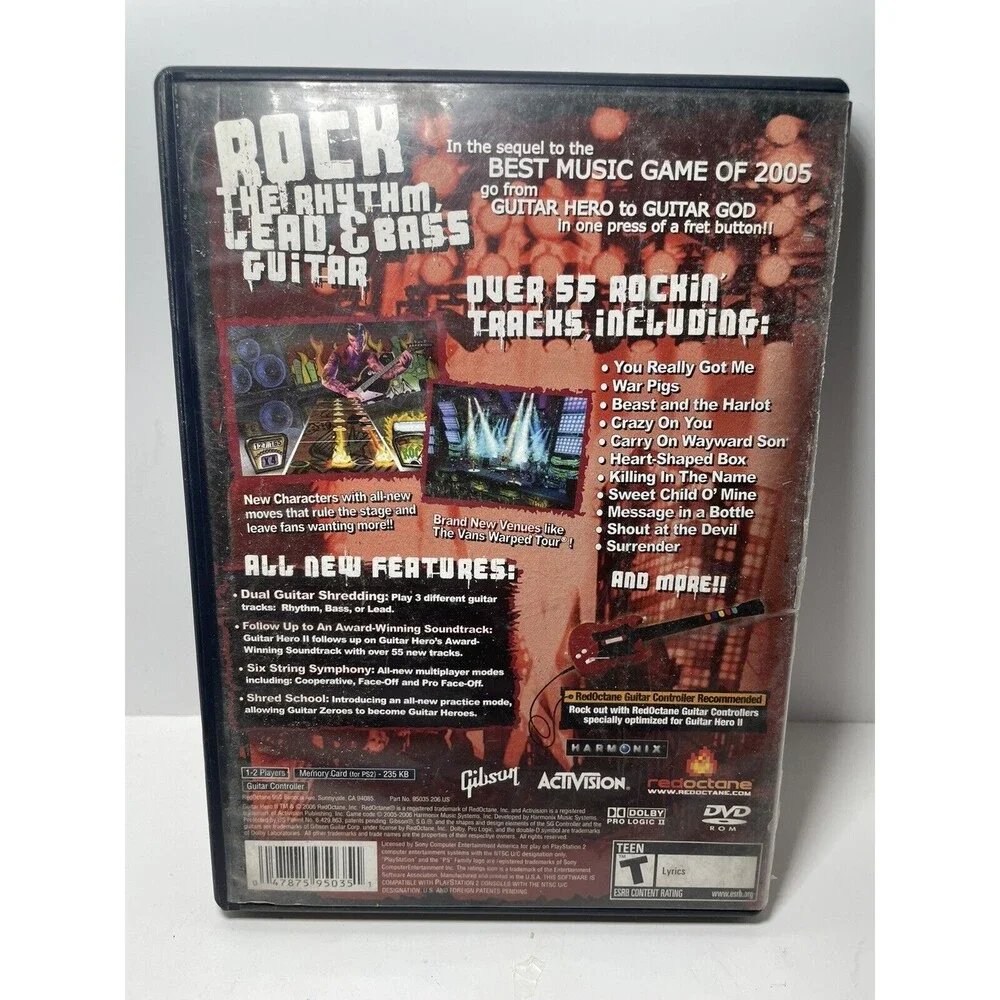 Guitar Hero II 2 (Sony PlayStation 2, 2006) Black Label PS2 Complete w/ Manual